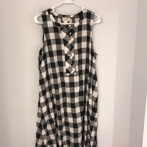 LOFT Gingham black/white Fall dress